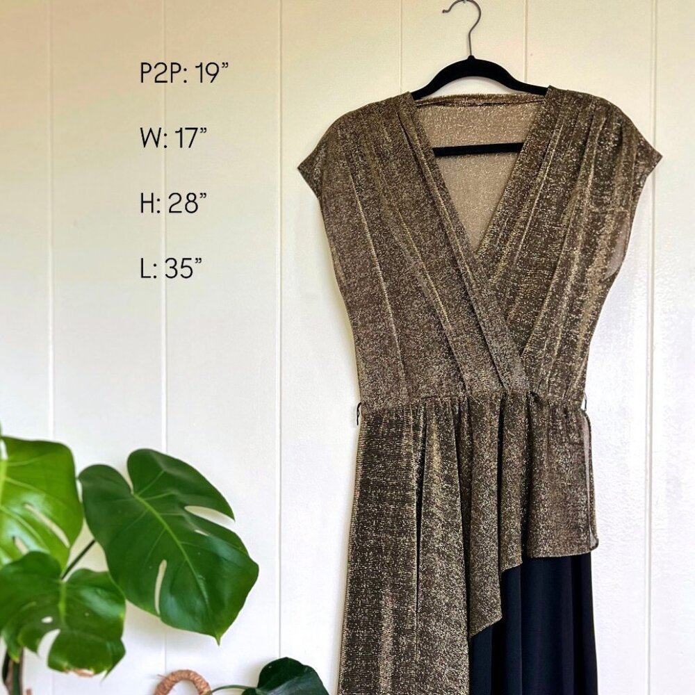 ✨ 1970s Lurex Wrap Dress ✨ - Picture 2 of 5